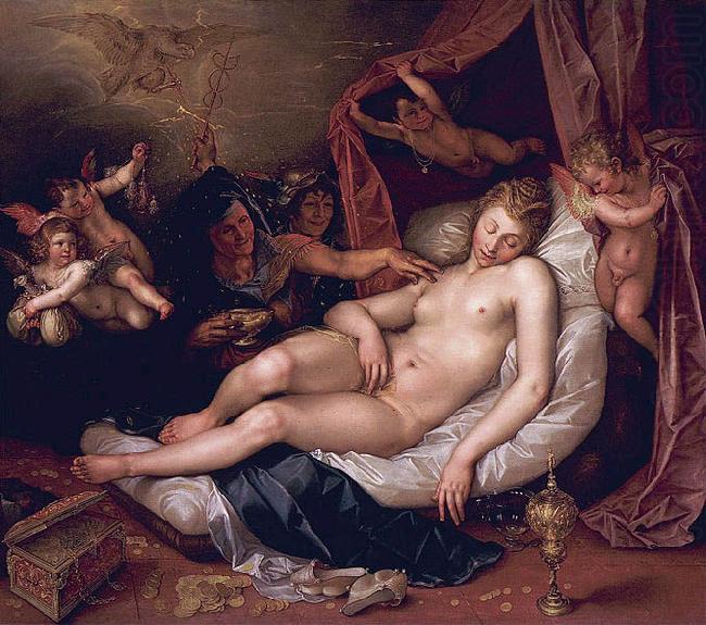 Hendrick Goltzius Danae receiving Jupiter as a shower of gold. china oil painting image